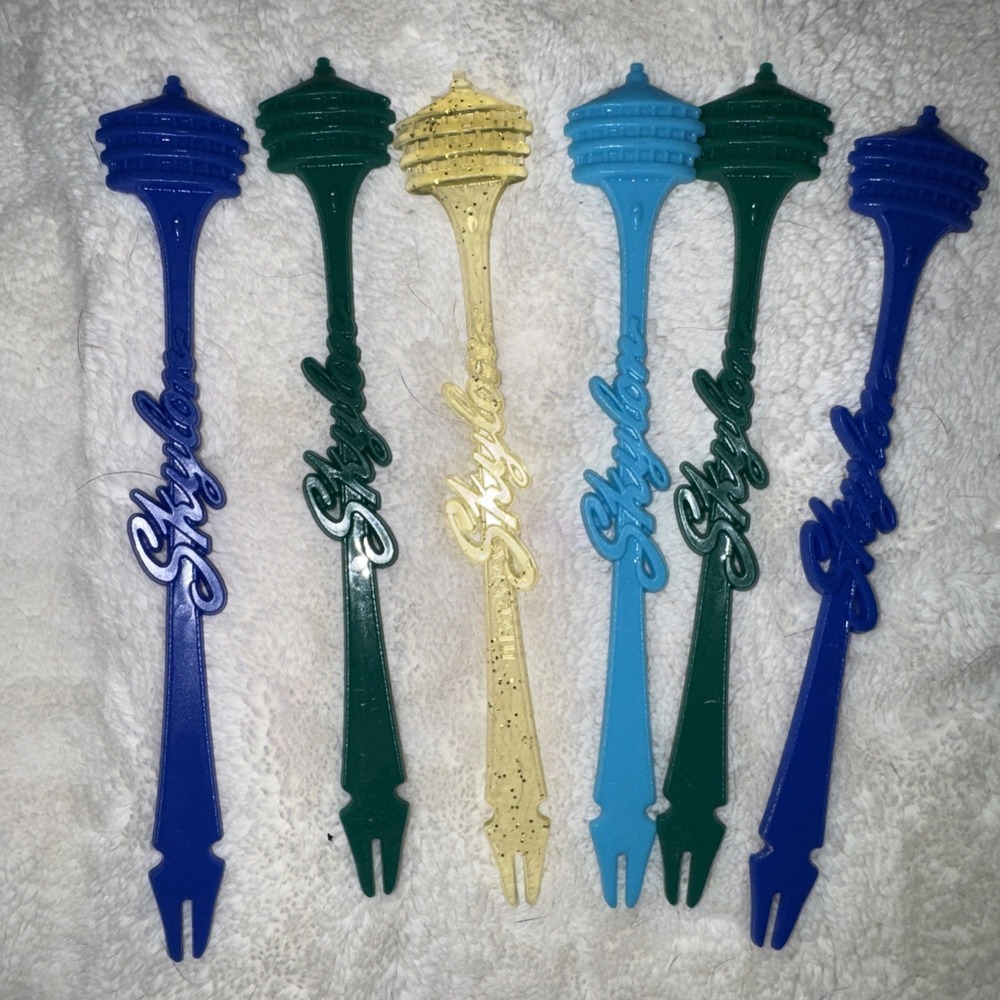 Lot of 6 VTG Skylon Tower Niagara Falls Swizzle Sticks Cocktail Picks Barware